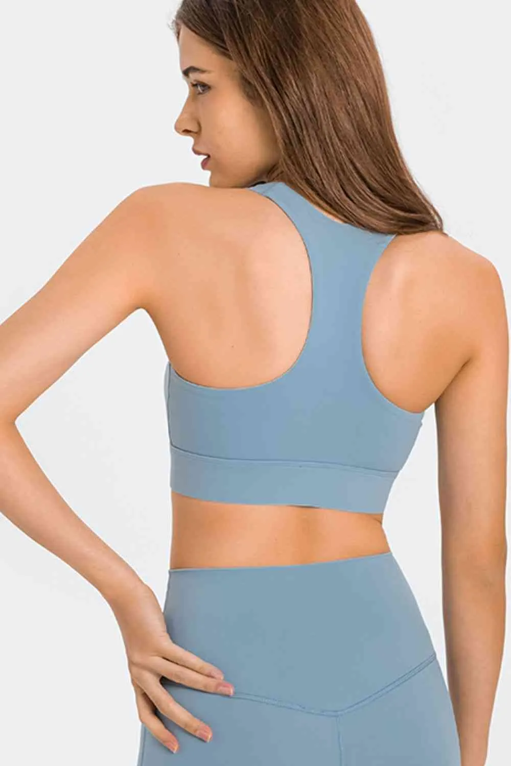 Kambrie Zip Up Racerback Sports Bra