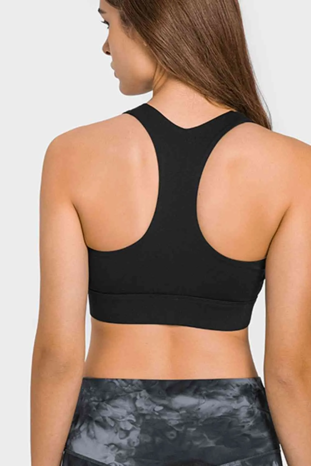 Kambrie Zip Up Racerback Sports Bra