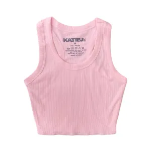 KatieJ NYC Tween Livi Ribbed Tank - Baby Pink
