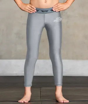 Kids' Plain Gray Compression No-Gi BJJ Spats