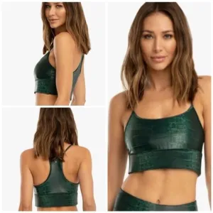 KORAL Norah Infinity Bra In Duffle Green Caiman