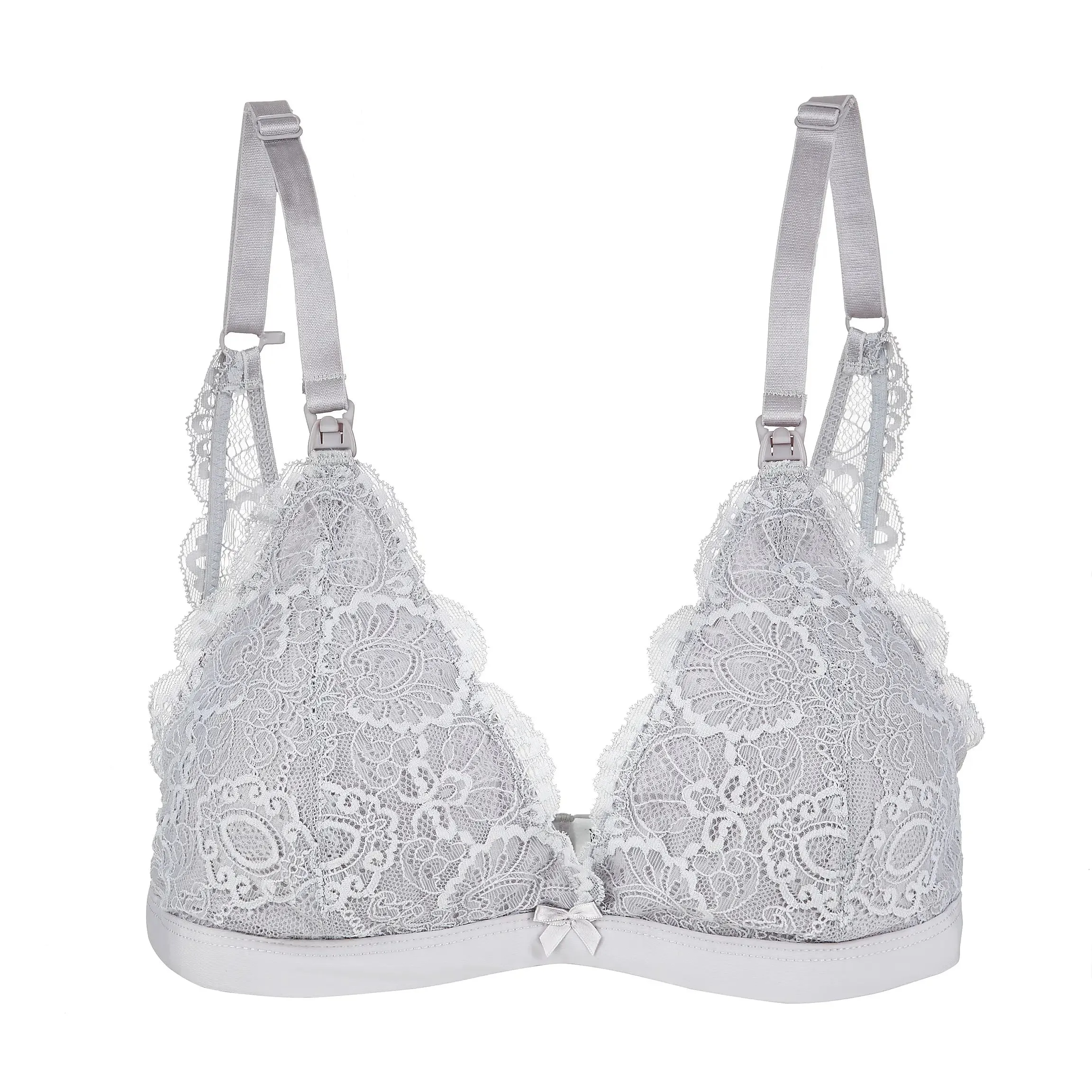 Lace Nursing Bralette - French Grey