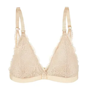 Lace Nursing Bralette - Nude