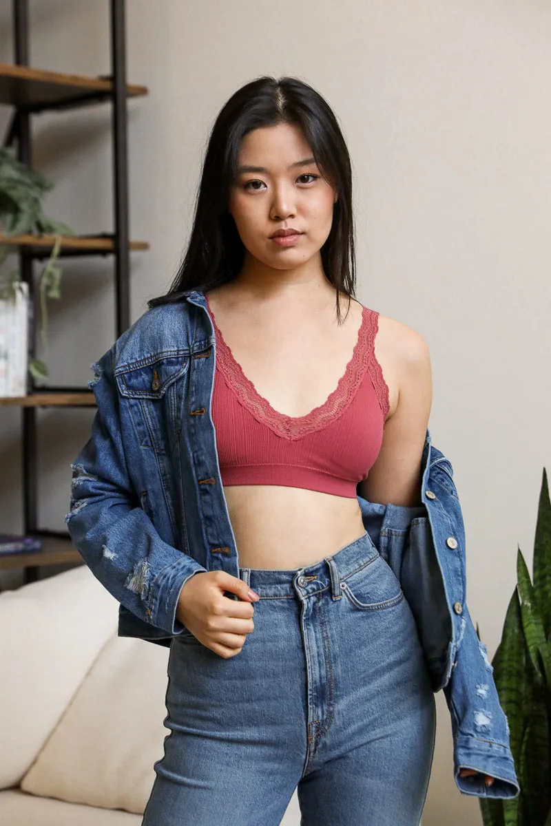 Lace Trim Padded Bralette