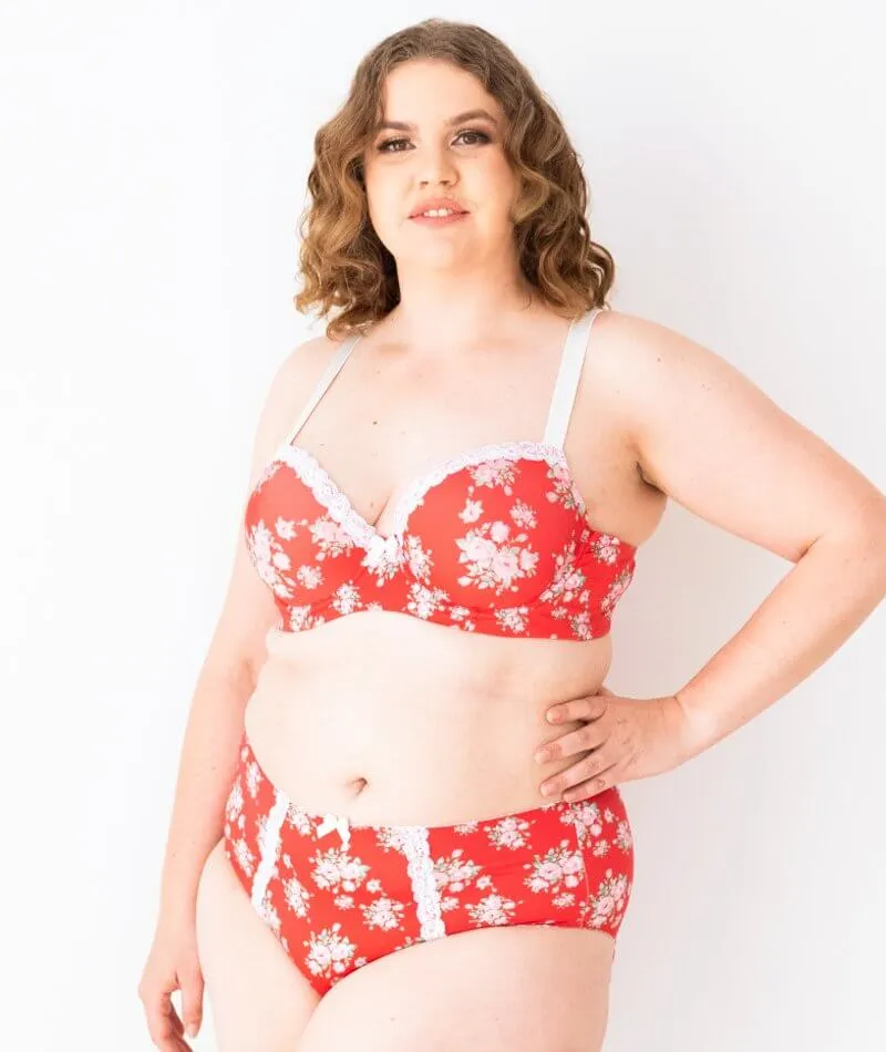 Lady Emprezz Shirley Underwire Contour Bra - Red Vintage