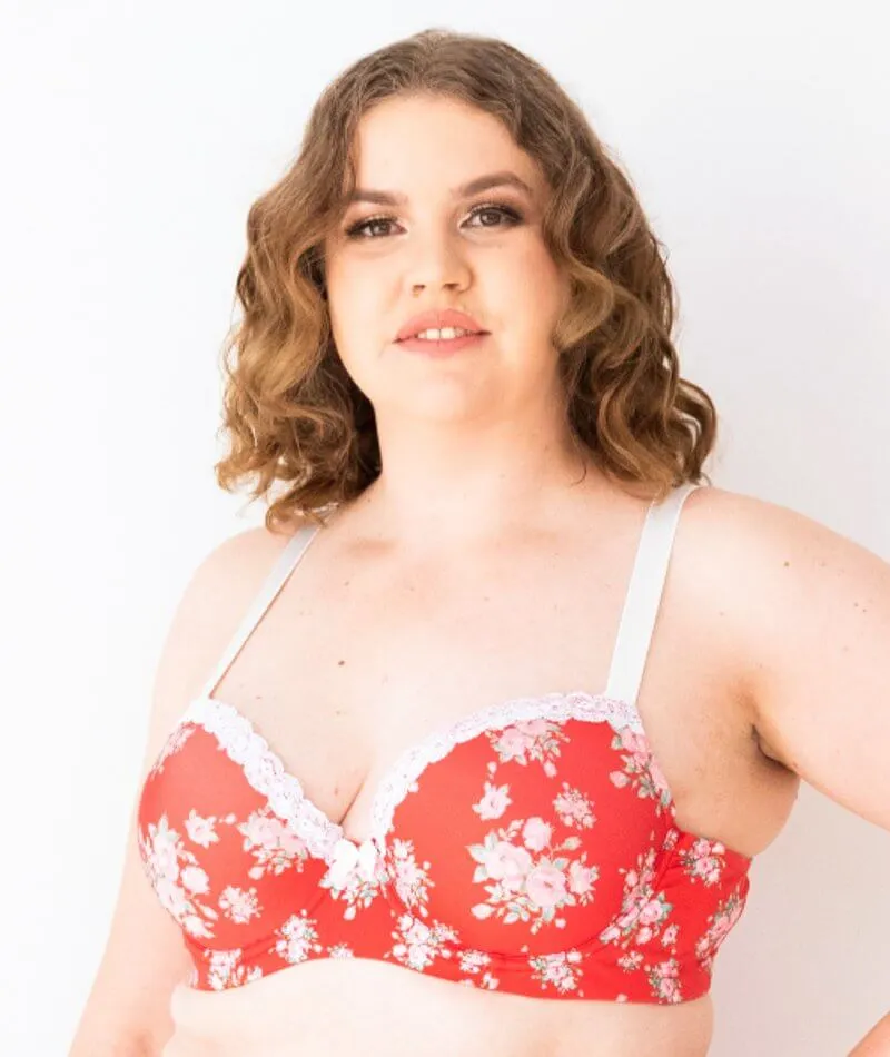 Lady Emprezz Shirley Underwire Contour Bra - Red Vintage