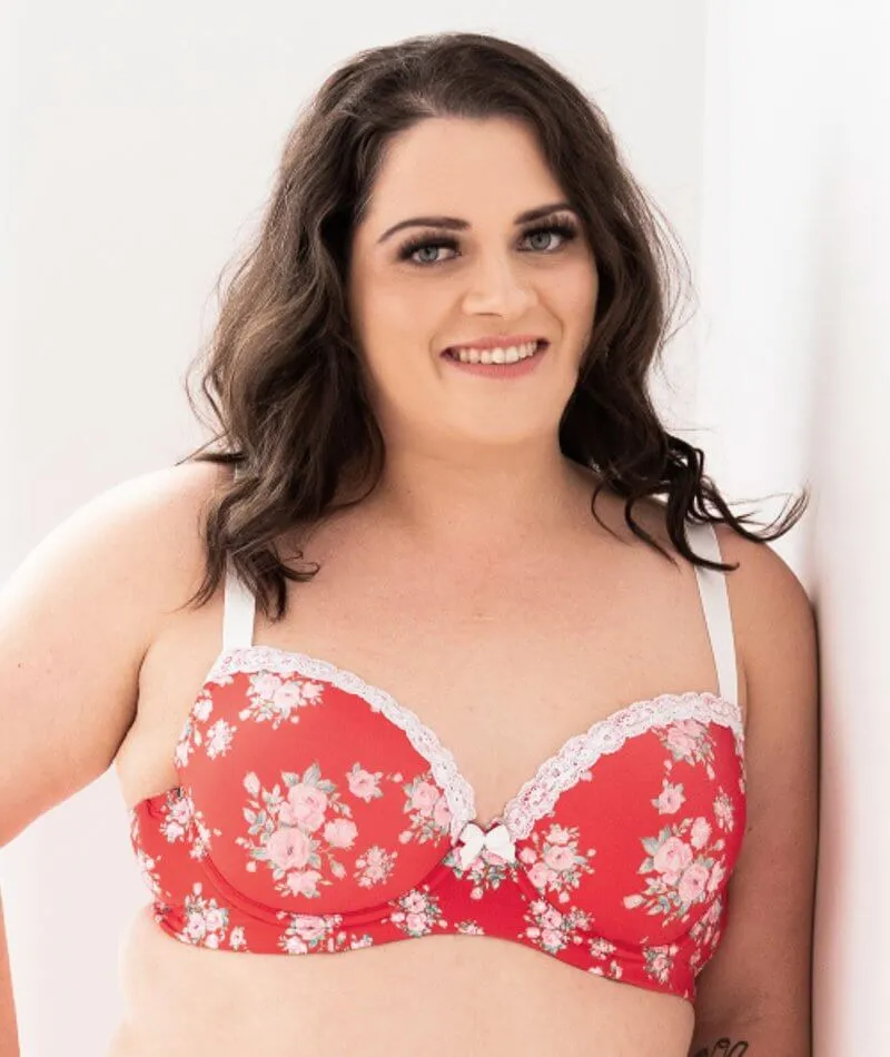 Lady Emprezz Shirley Underwire Contour Bra - Red Vintage