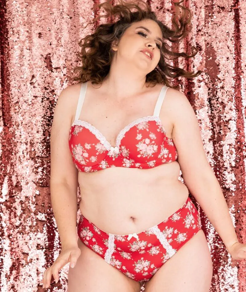Lady Emprezz Shirley Underwire Contour Bra - Red Vintage