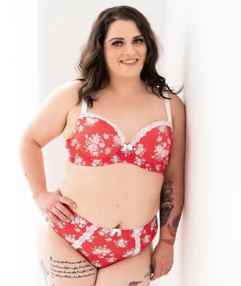 Lady Emprezz Shirley Underwire Contour Bra - Red Vintage