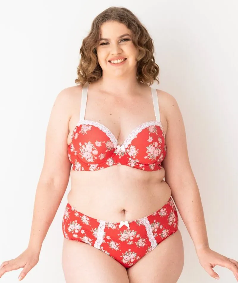Lady Emprezz Shirley Underwire Contour Bra - Red Vintage