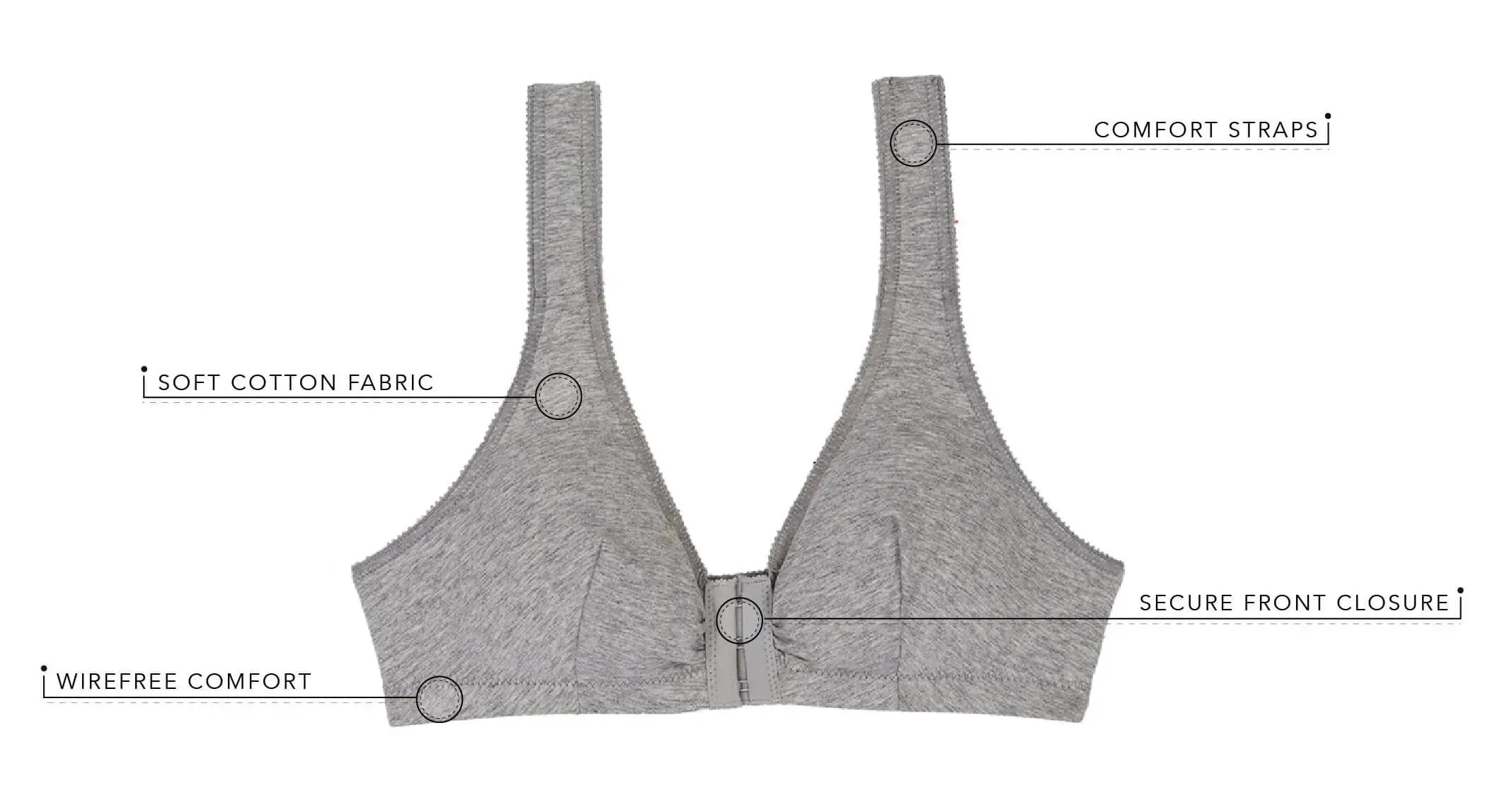 Leading Lady The Meryl Cotton Front Opening Wire-free Leisure Bra - Soft Pink