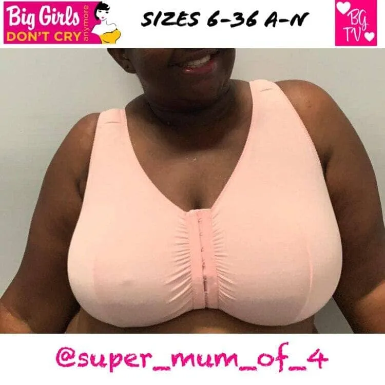 Leading Lady The Meryl Cotton Front Opening Wire-free Leisure Bra - Soft Pink