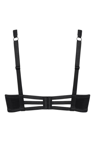 Leading Strings Plunge Balcony Wired Padded Bra - Black -