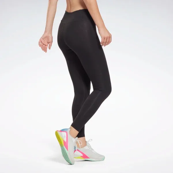 LEGGINGS COTONE DONNA REEBOK PANTA DONNA TRAINING FITTNESS NERO