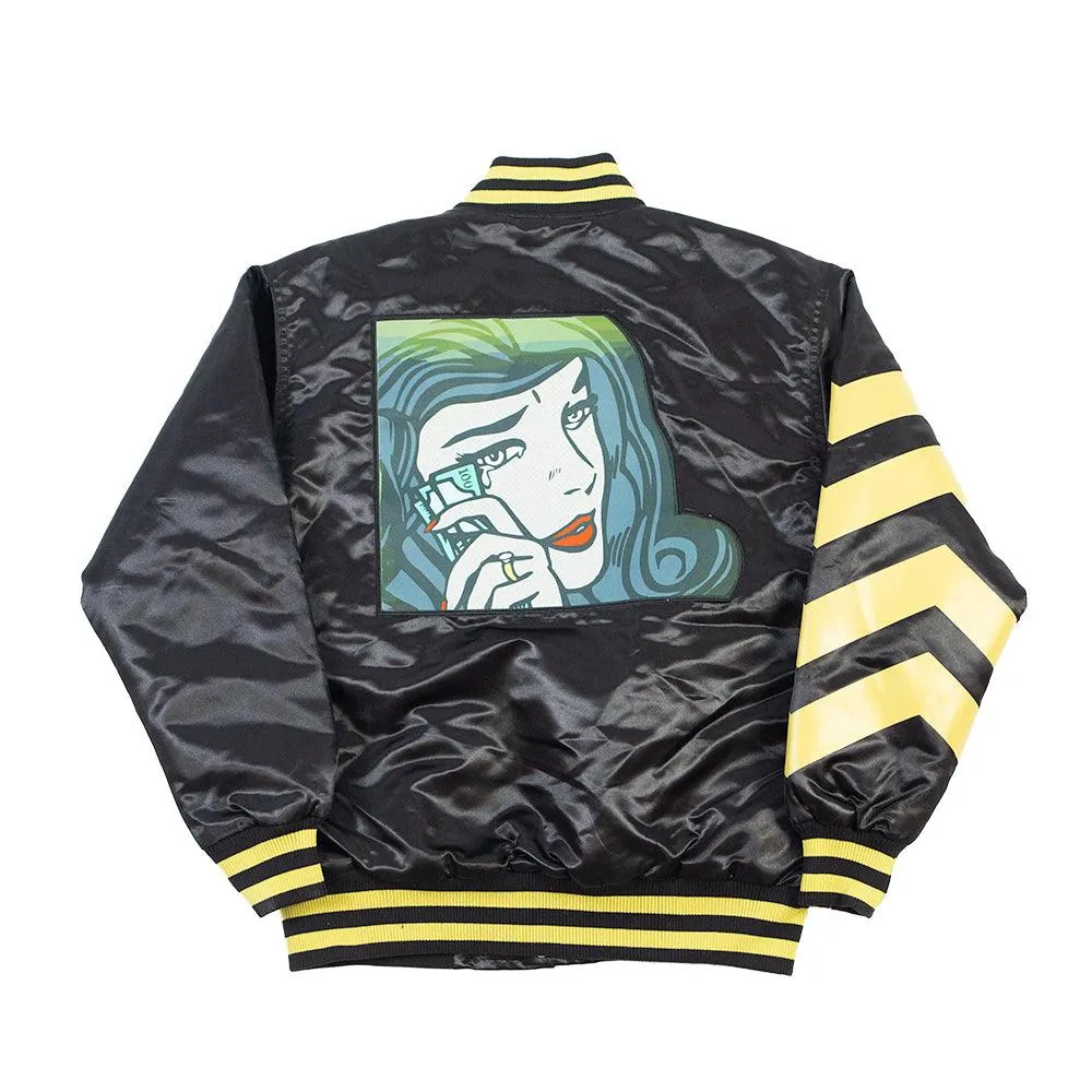 LEVEL UP SUMMER SHOOTOUT SATIN JACKET BLACK