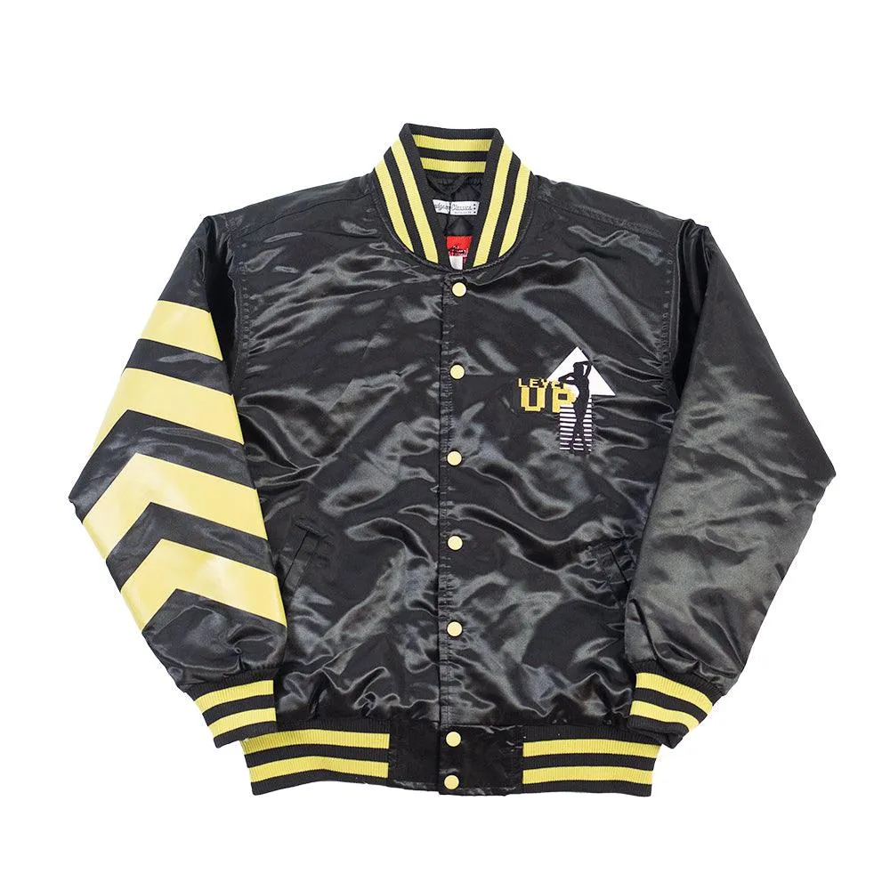 LEVEL UP SUMMER SHOOTOUT SATIN JACKET BLACK