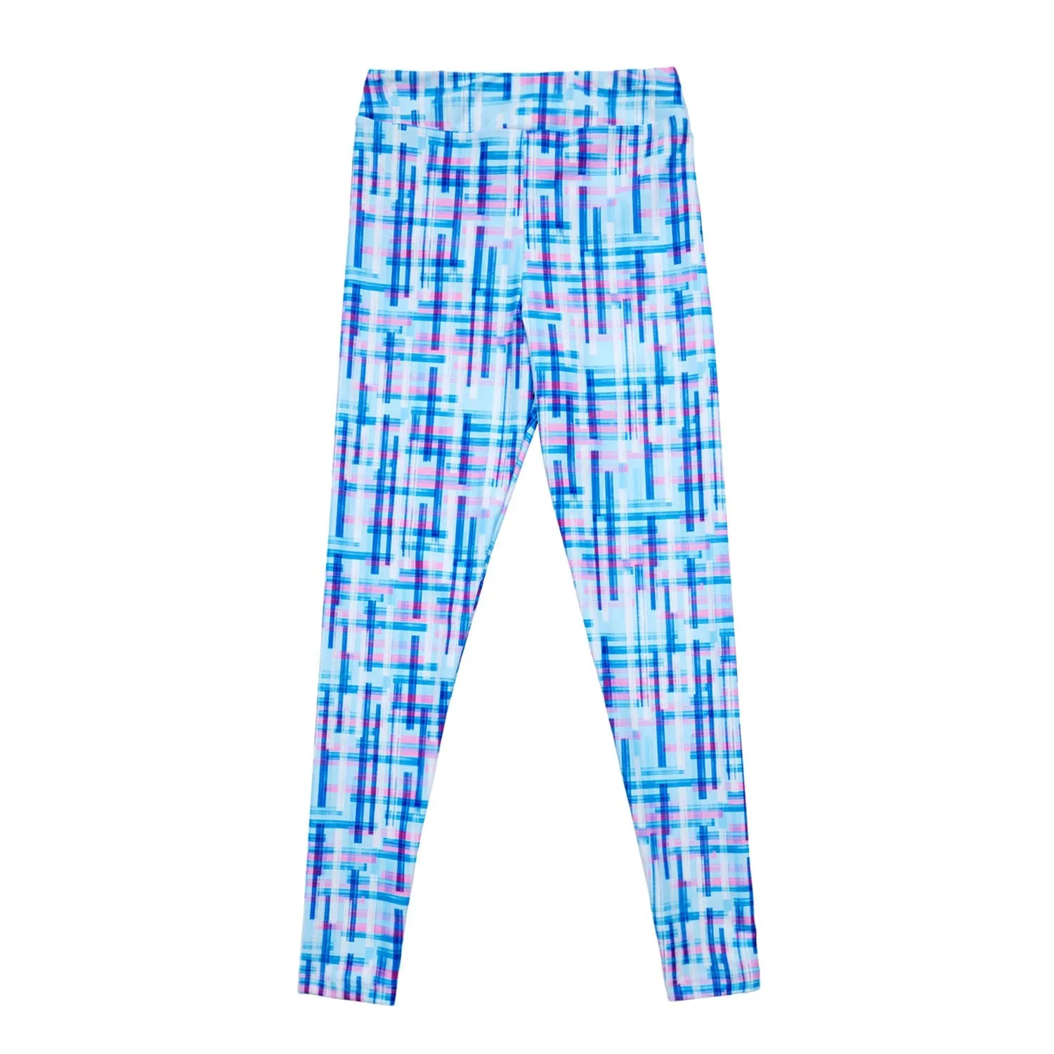 Long Legging in Blue Grid Print