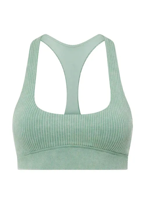 Lorna Jane Never Better Washed Seamless Sports Bra - Washed Green Juice