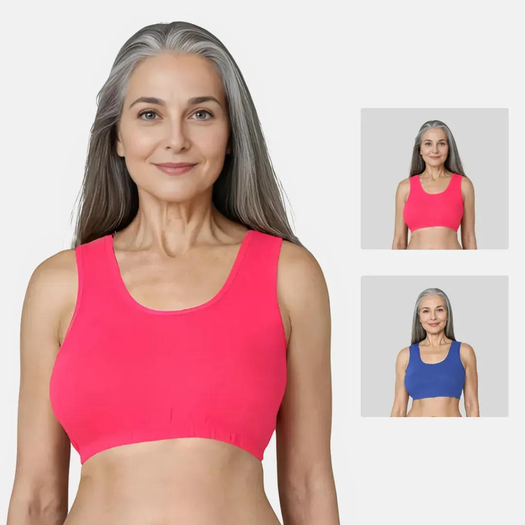 Lounge/Home Bra For Elderly | Non Padded | Non Wired | Racerback | Full Coverage | 2 Pack
