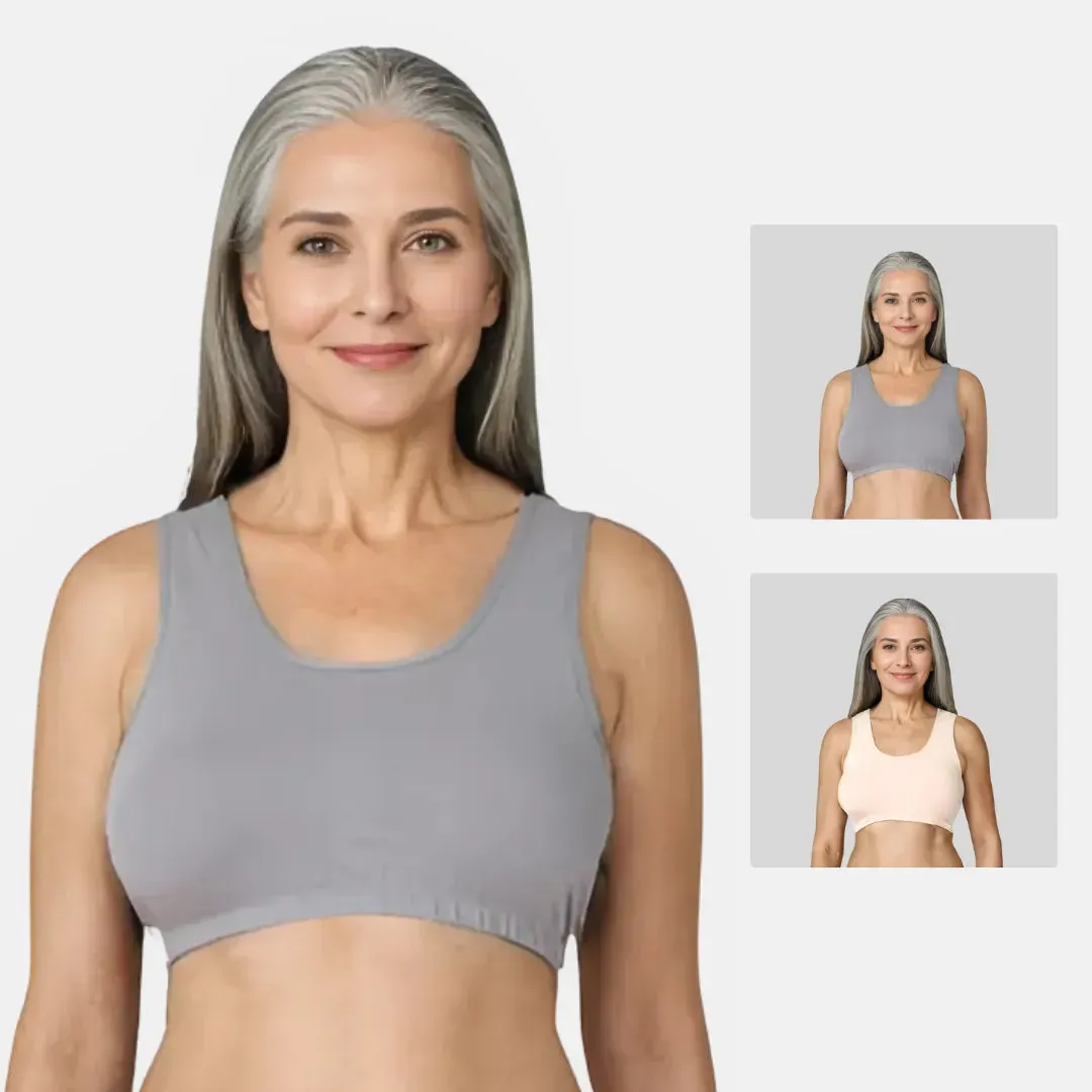 Lounge/Home Bra For Elderly | Non Padded | Non Wired | Racerback | Full Coverage | 2 Pack