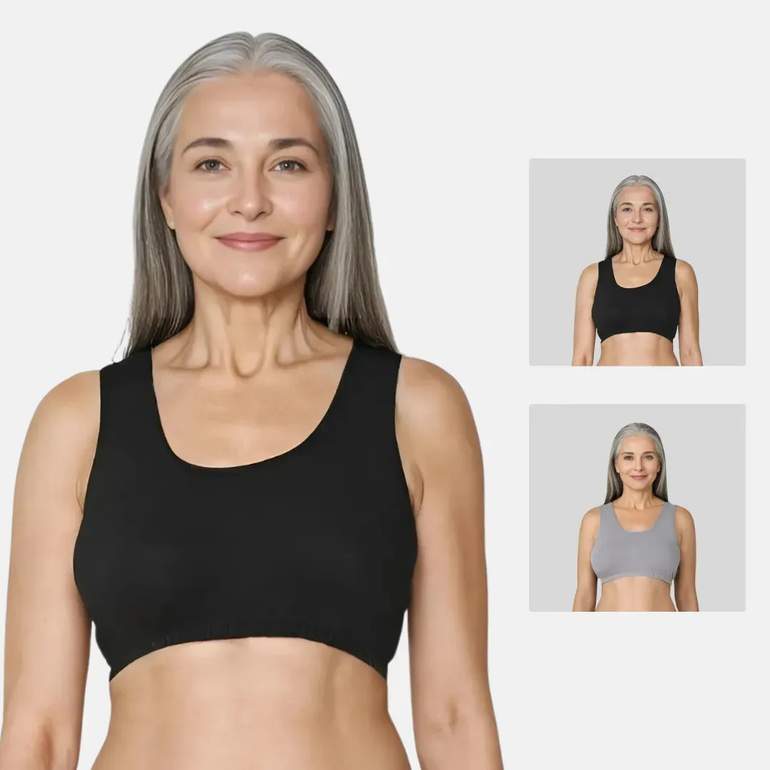 Lounge/Home Bra For Elderly | Non Padded | Non Wired | Racerback | Full Coverage | 2 Pack