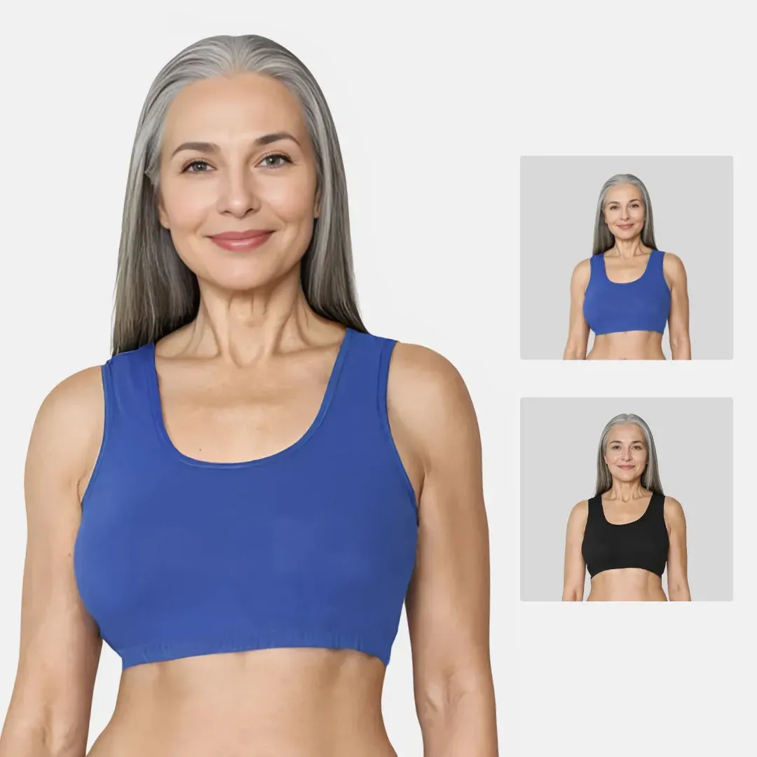 Lounge/Home Bra For Elderly | Non Padded | Non Wired | Racerback | Full Coverage | 2 Pack