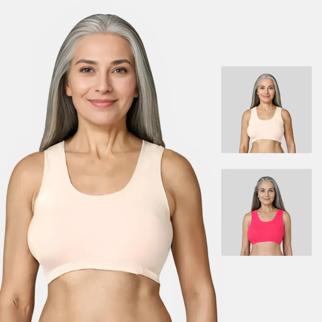 Lounge/Home Bra For Elderly | Non Padded | Non Wired | Racerback | Full Coverage | 2 Pack