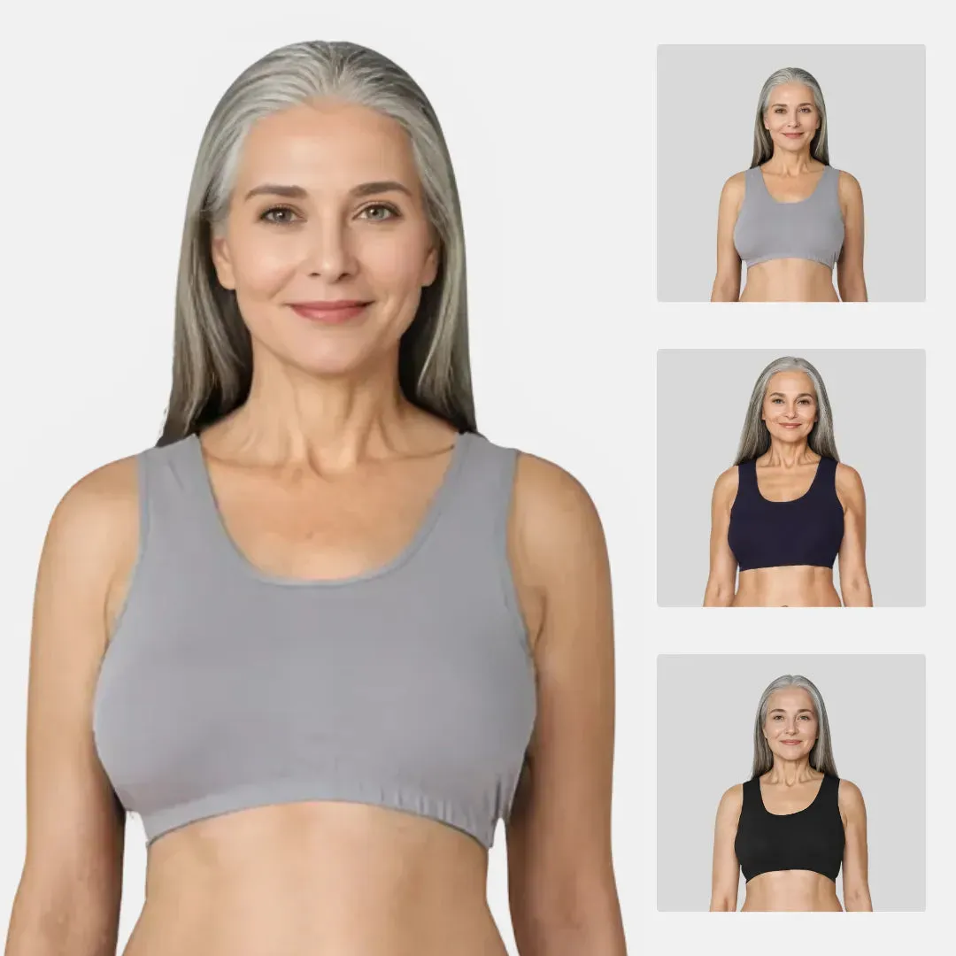 Lounge/Home Bra For Elderly | Non Padded | Non Wired | Racerback | Full Coverage | 3 Pack