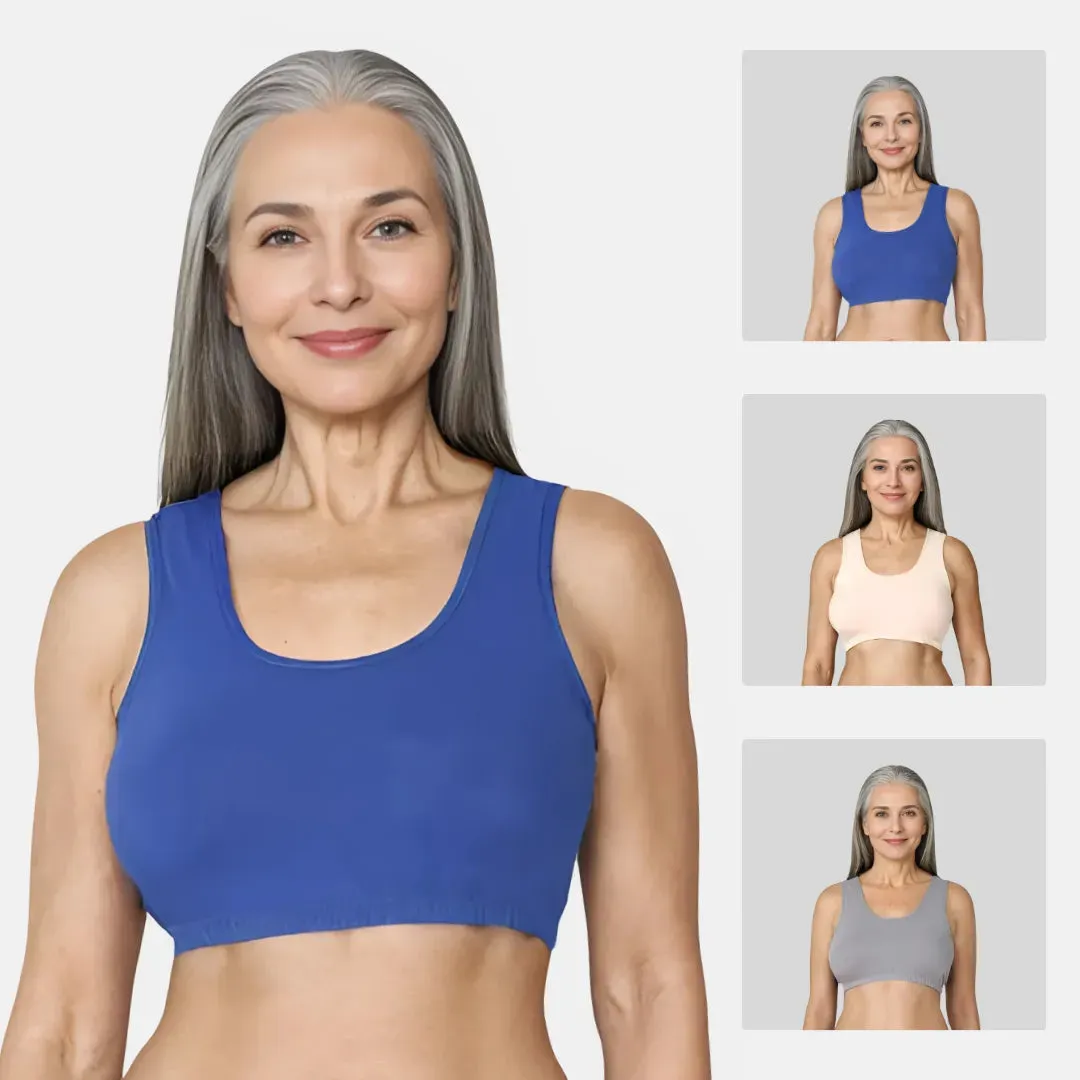 Lounge/Home Bra For Elderly | Non Padded | Non Wired | Racerback | Full Coverage | 3 Pack