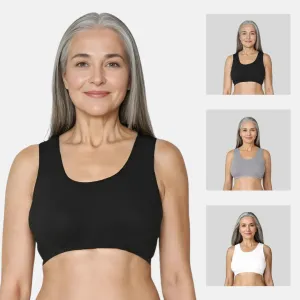 Lounge/Home Bra For Elderly | Non Padded | Non Wired | Racerback | Full Coverage | 3 Pack