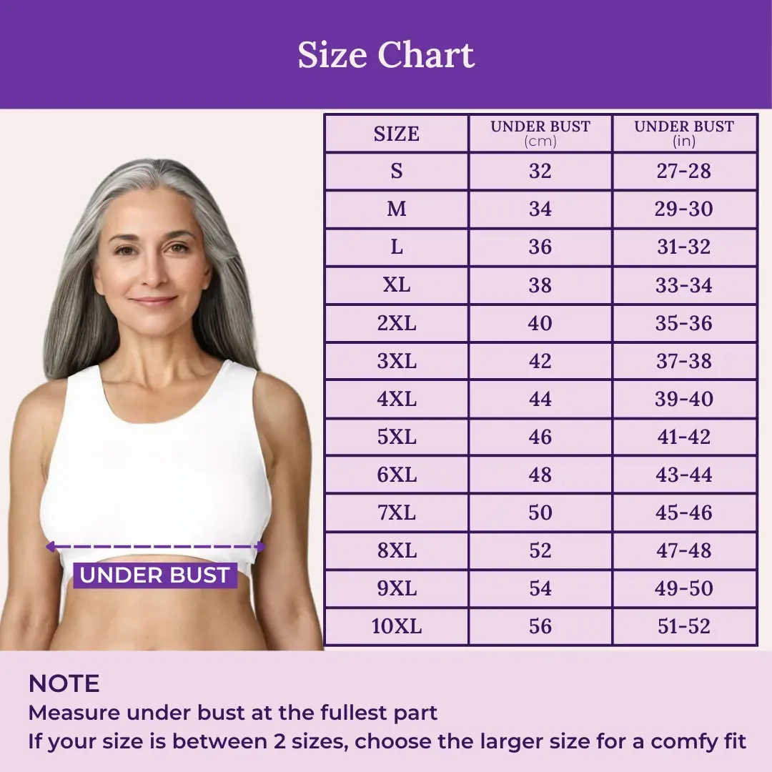 Lounge/Home Bra For Elderly | Non Padded | Non Wired | Racerback | Full Coverage | 3 Pack