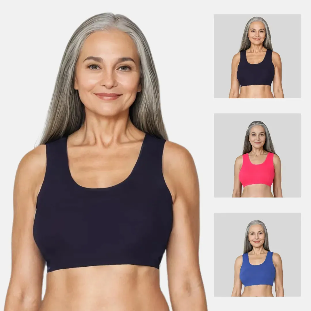 Lounge/Home Bra For Elderly | Non Padded | Non Wired | Racerback | Full Coverage | 3 Pack