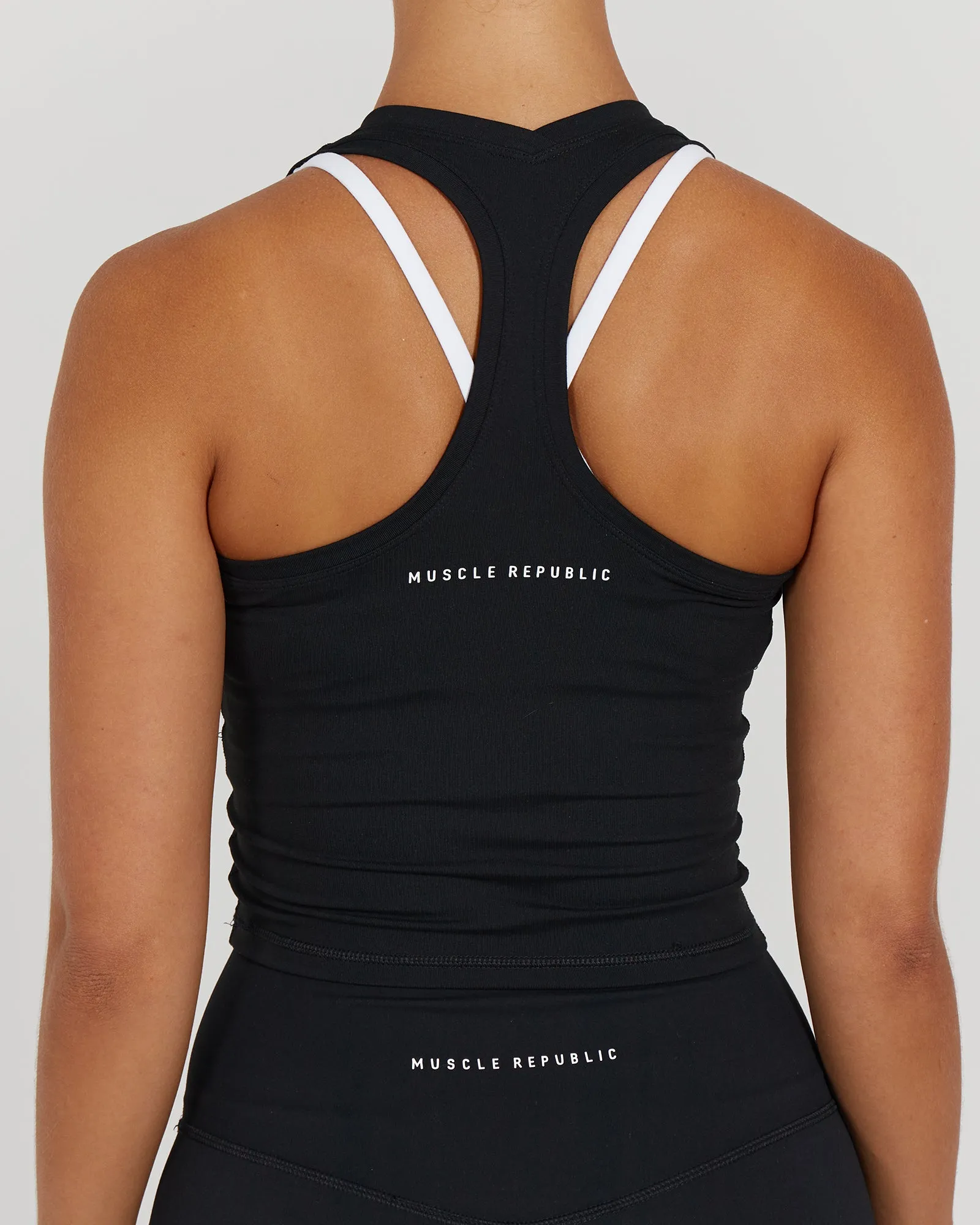 LUXE MIDRIFF TANK - BLACK