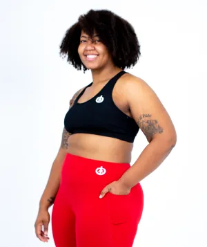 Medium Impact Racerback Sports Bra | Black