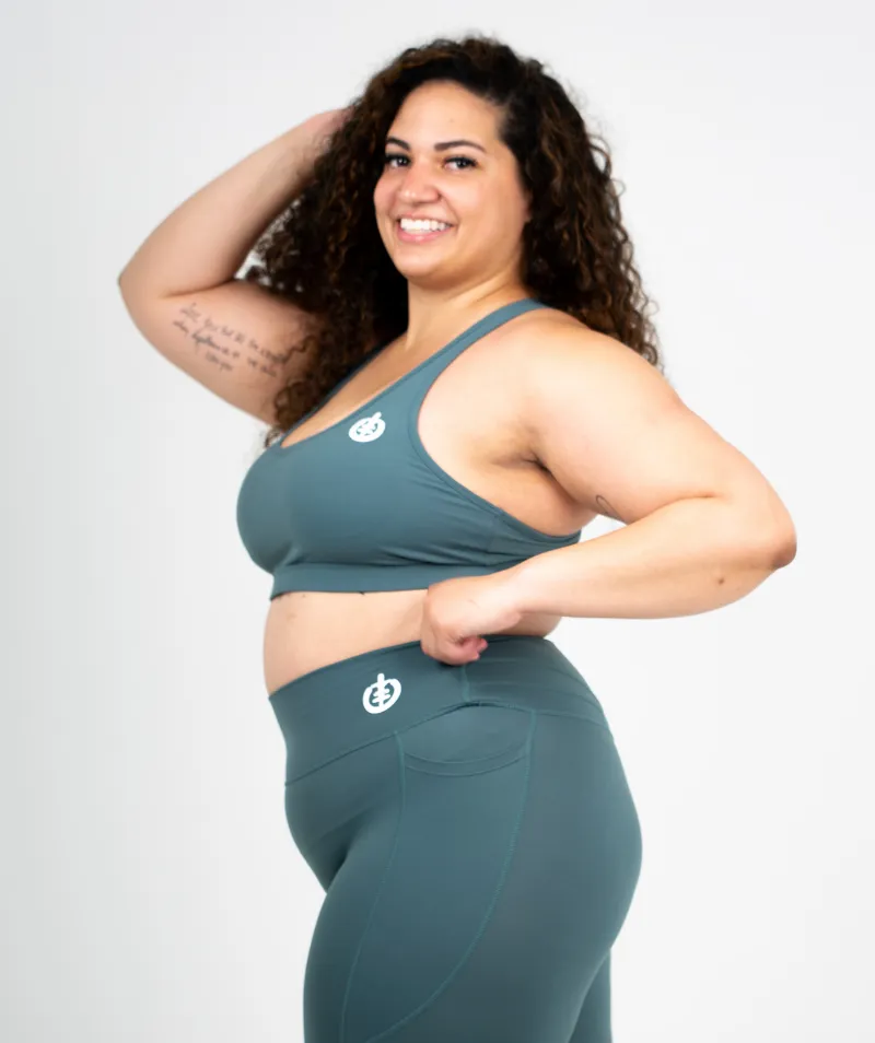 Medium Impact Racerback Sports Bra | Jade