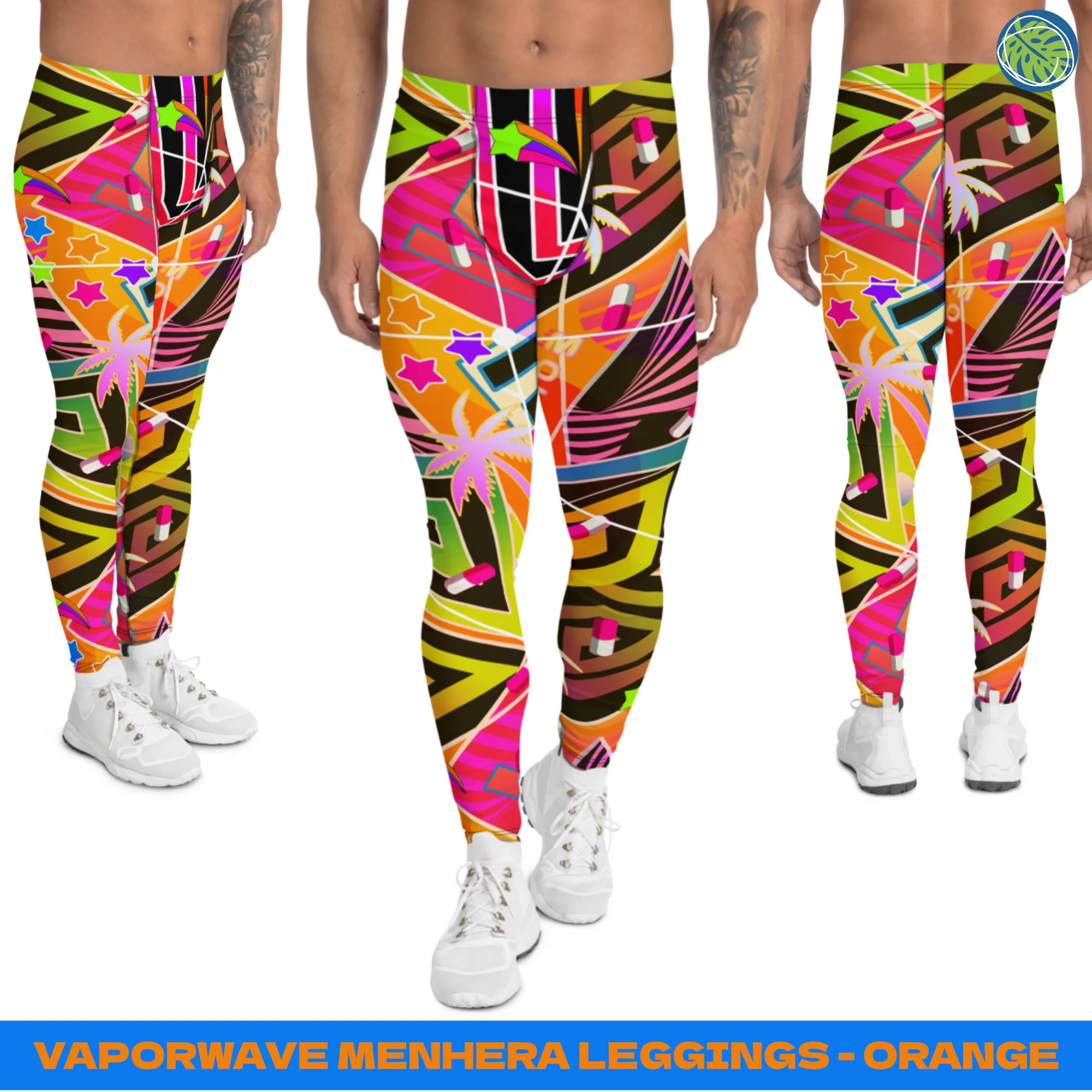 Mens Leggings, Vaporwave Menhera