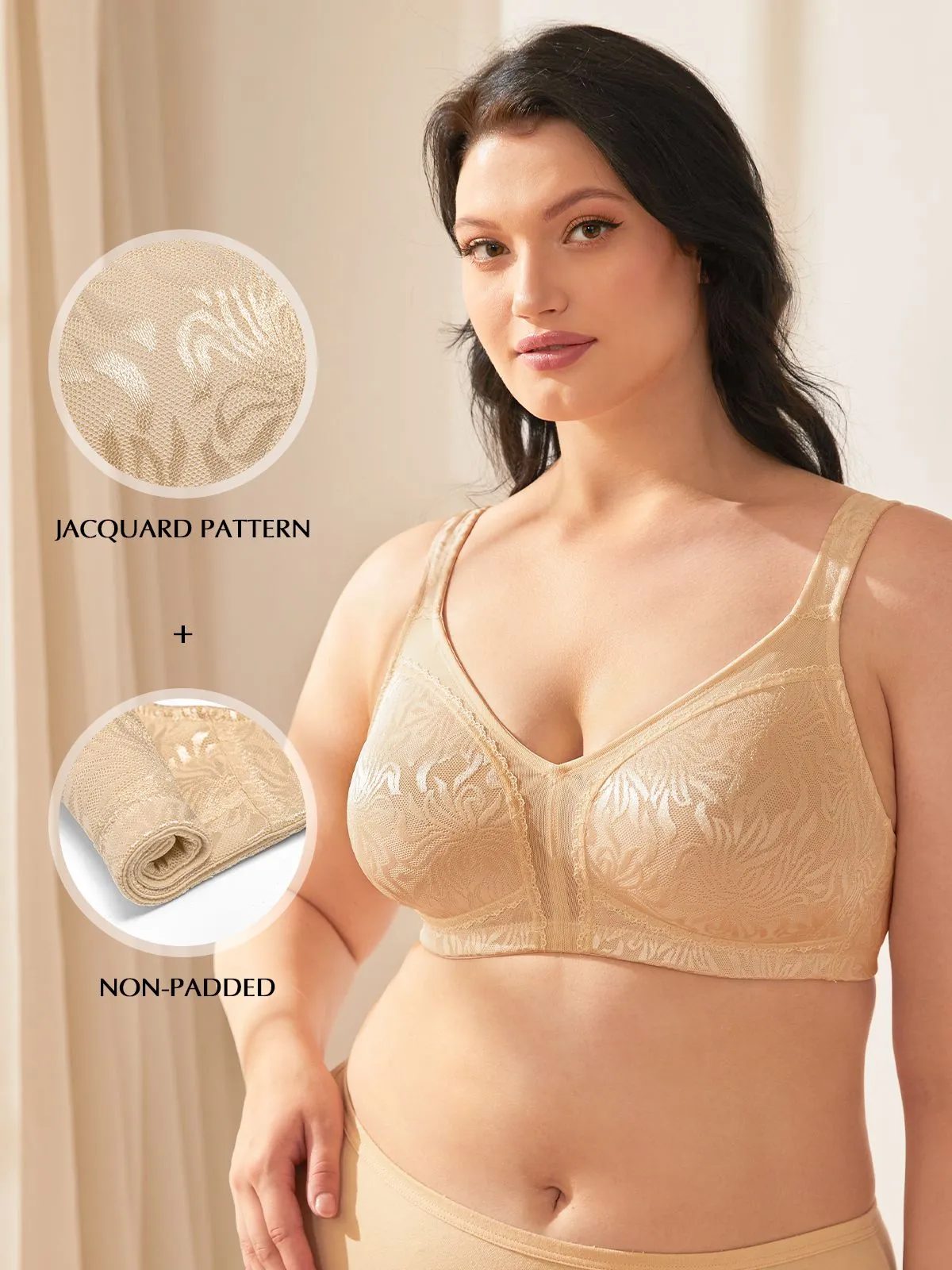 Minimizer Full Coverage Bra Non Padded Wire-free Dark Nude
