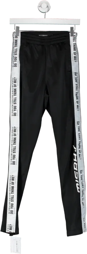 MISBHV Black Jogger Trousers - Side Wording On Leg UK S