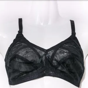 Net Non Padded Bra - Black - See Through Bra