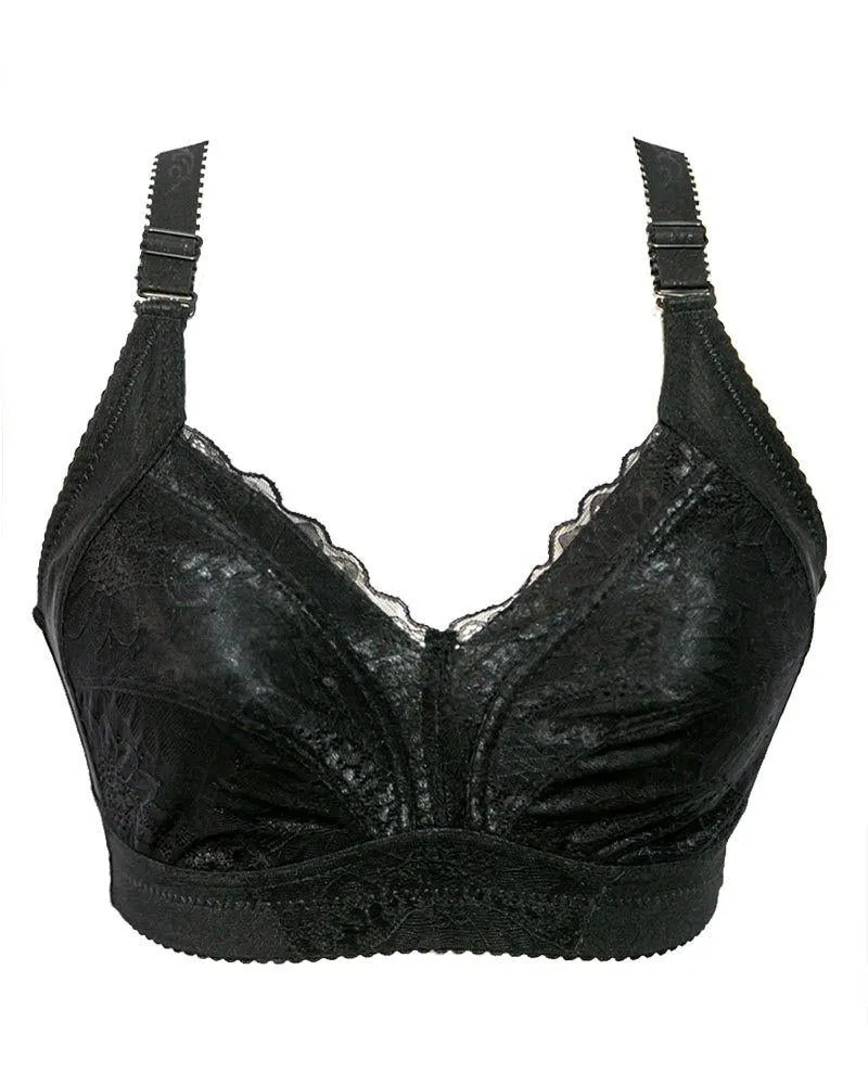 Net Thin Bra 1602 Pure Comfort Black- Non Padded,Non Wired - Sha Fen Ya