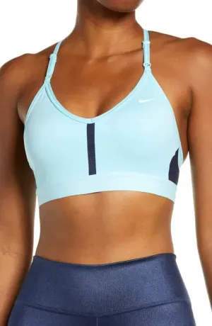 New with tags! Highly Rated NIKE Dri-FIT Indy Women's Light-Support Padded V-Neck Sports Bra in copa/navy, Sz M, Retails $49 