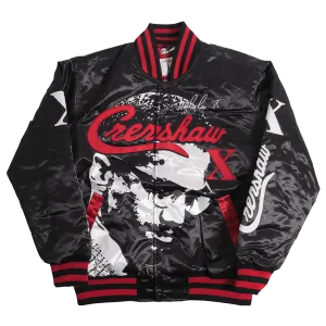 NIPSEY HUSSLE MALCOLM X SATIN JACKET RED