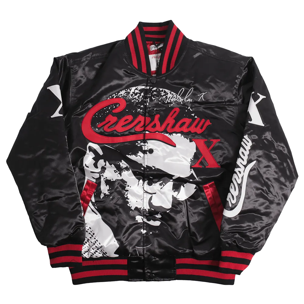NIPSEY HUSSLE MALCOLM X SATIN JACKET RED
