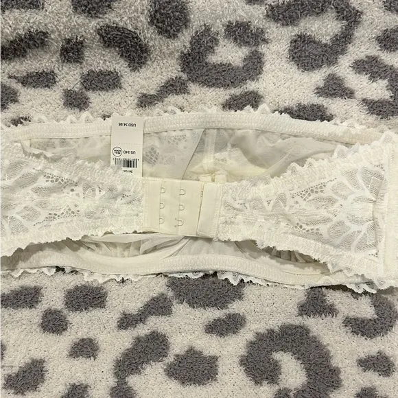 NWT Aerie Lace Wireless Padded Balconette Bra &amp; Strapless Bandeau Size 34D