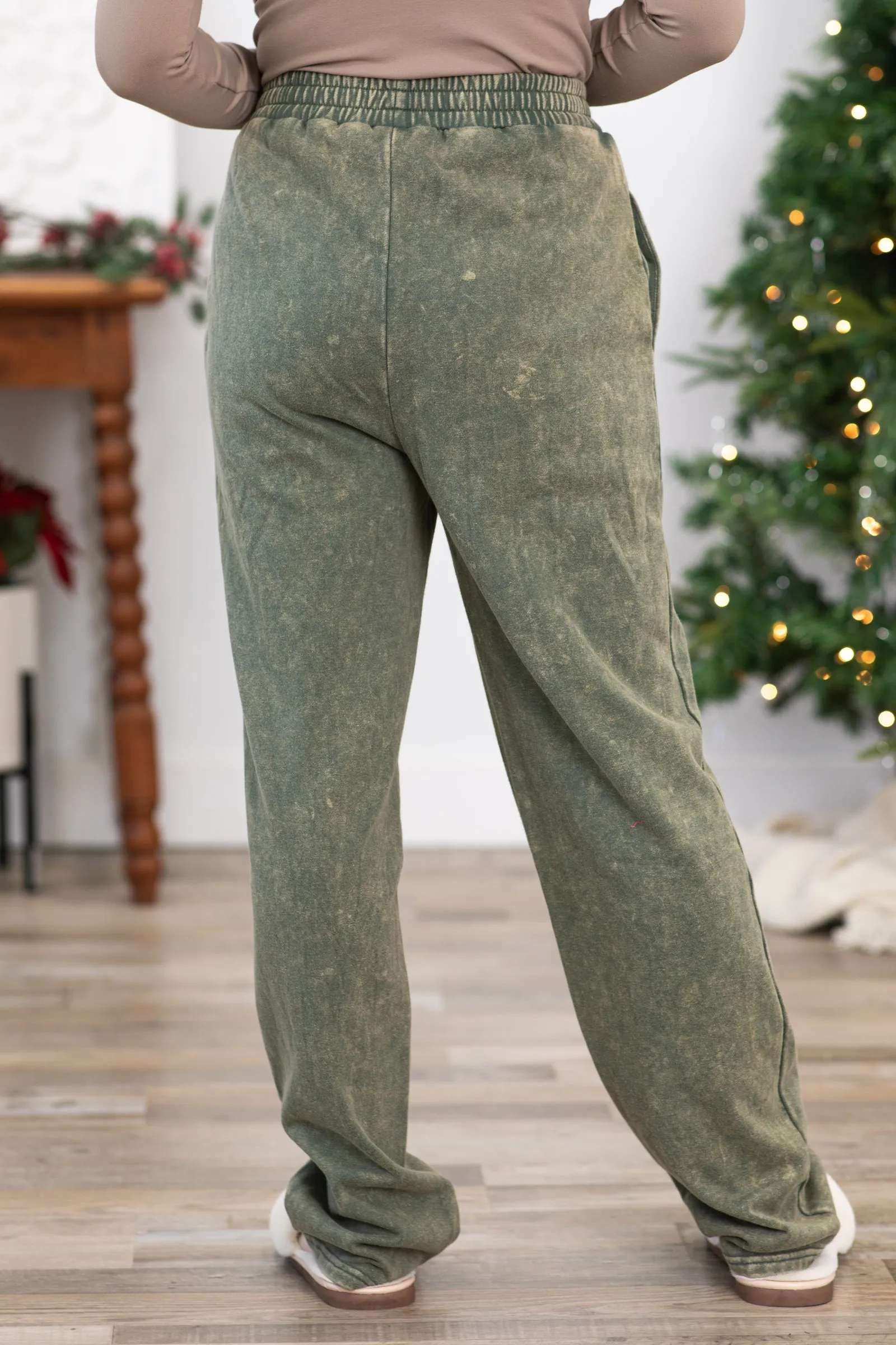 Olive Washed Sweatpants