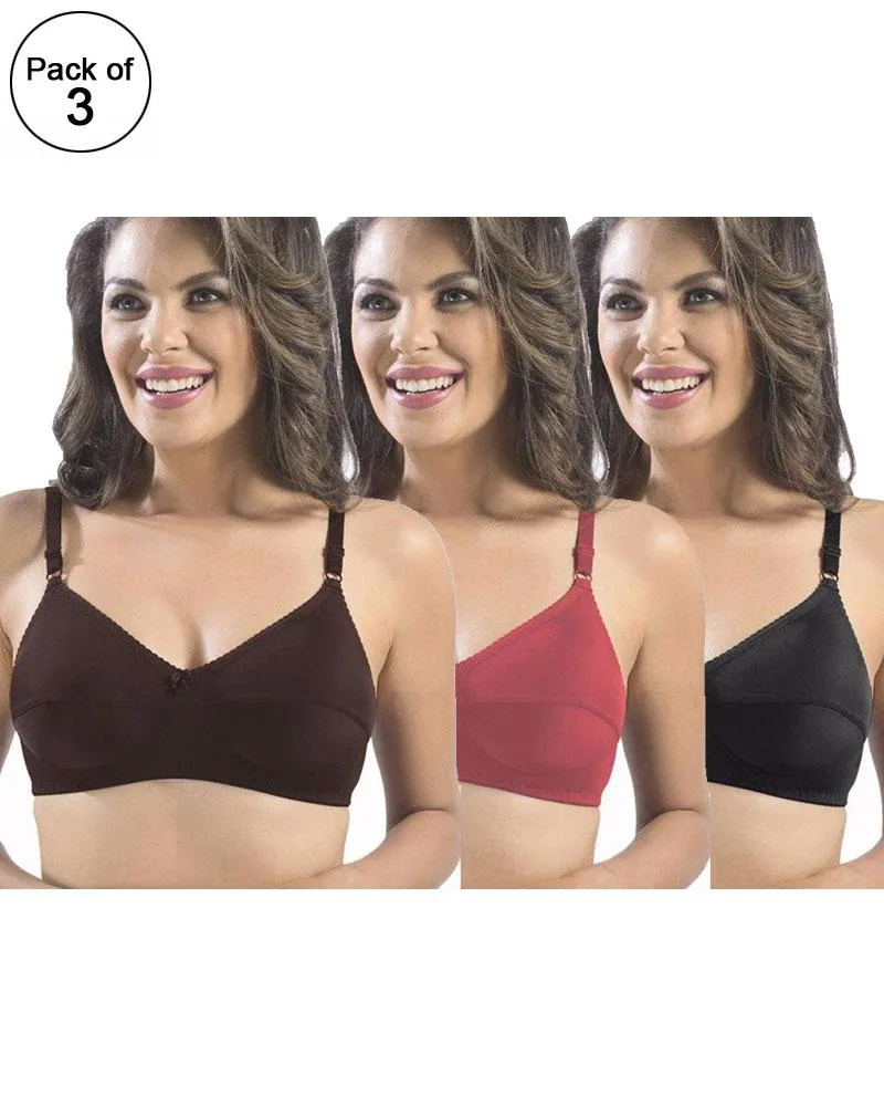 Pack of 3 -  Sonari Loreal Bra - Non Padded Non Wired - Imported Bra - Random Colors