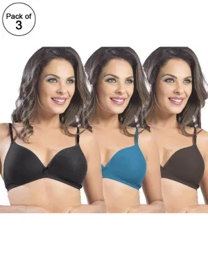 Pack of 3 - Sonari Omania Bra - Non Padded Non Wired - Imported Bra - Random Colors
