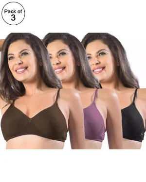 Pack of 3 - Sonari Smile Bra - Non Padded Non Wired - Imported Bra - Random Colors