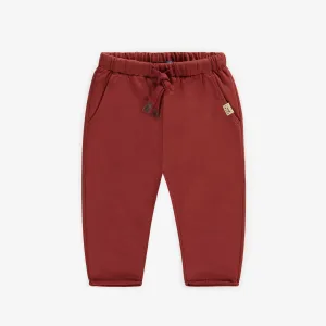 Pantalon décontracté bourgogne en coton français, bébé || Burgundy casual pants in french terry, baby