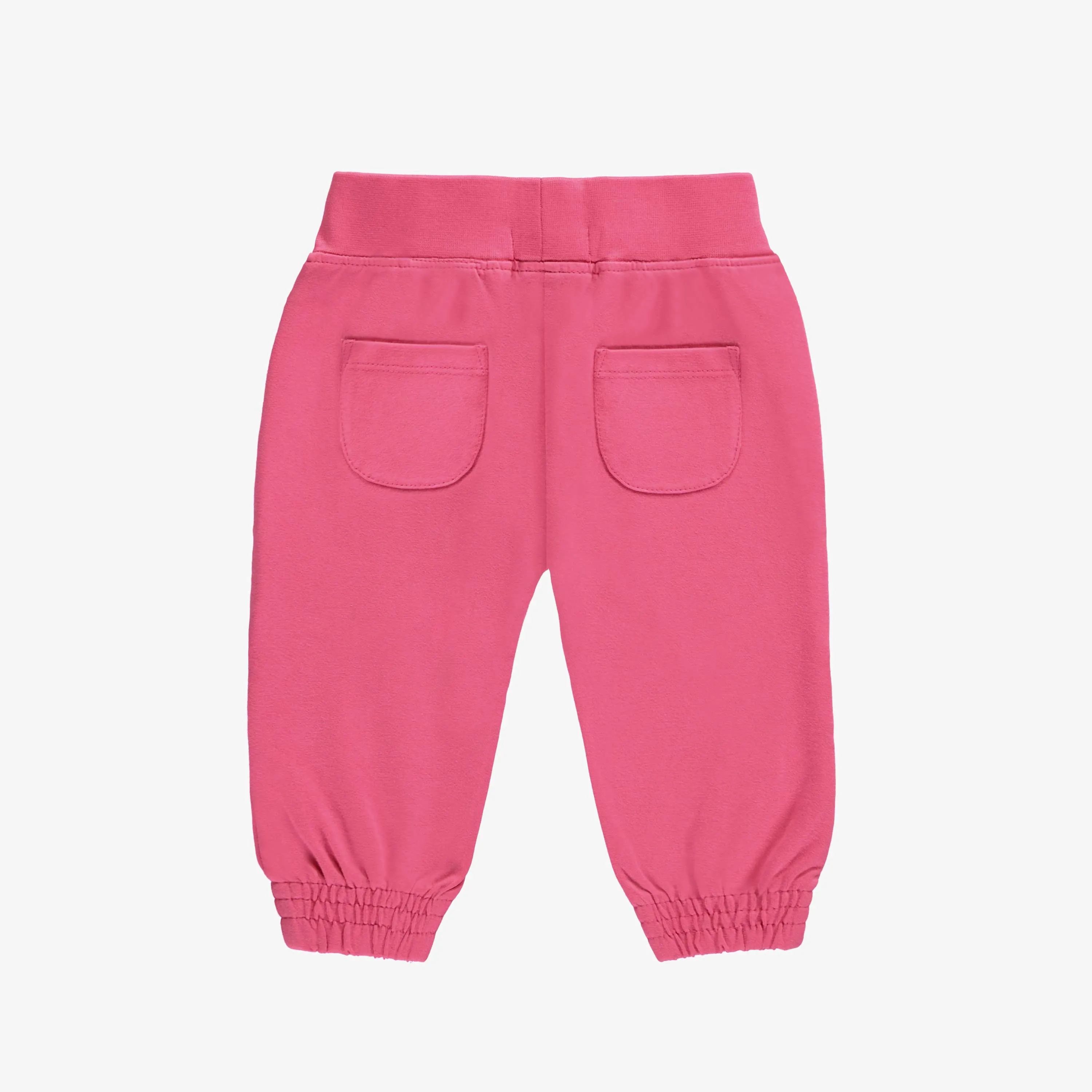 Pantalon décontracté style jogging rose en doux coton, bébé  || Relaxed pants jogger style pink in French terry, baby 